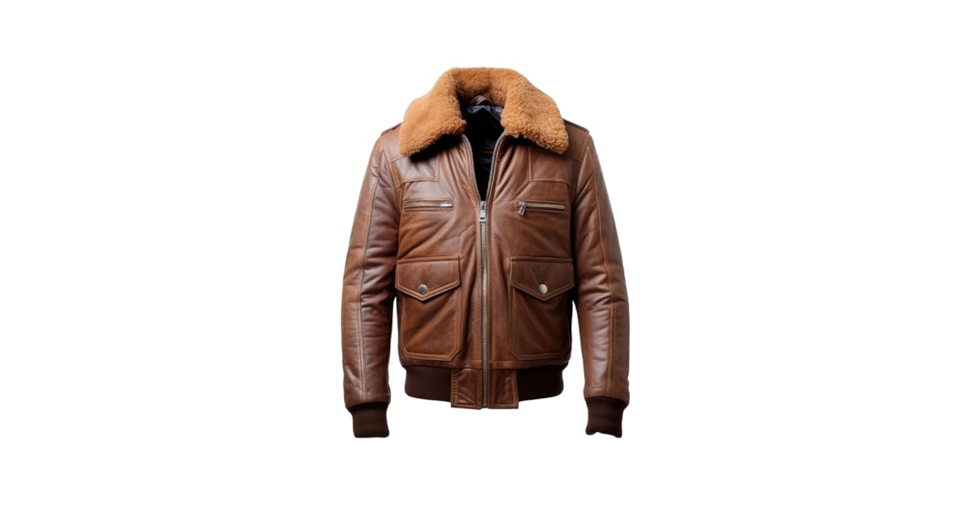 ジャケット・アウター vintage sheepskin leather jacket A-2 L Men's British White Washed Sheepskin Leather Bomber